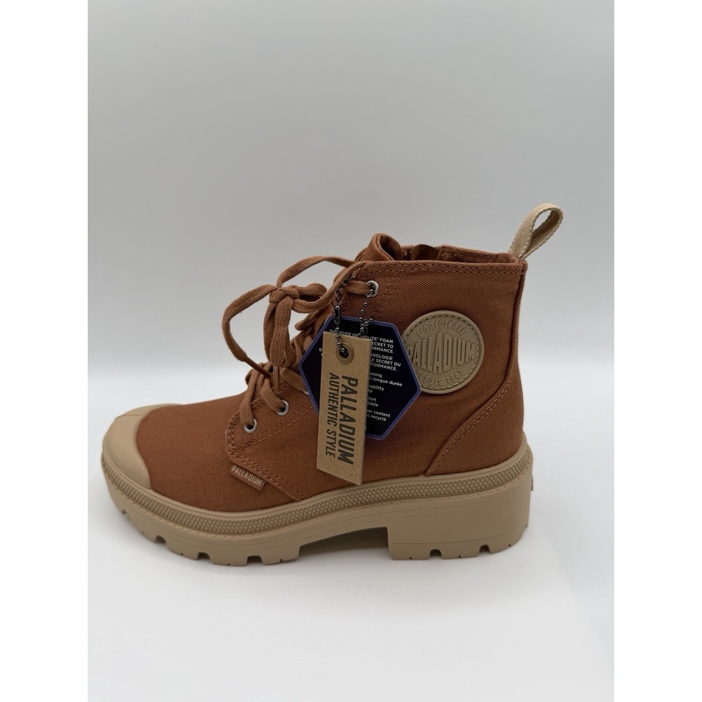Palladium Pallabase Twill Combat Boots, Women's 5.5,EU 36,Peru Archive(Rust),NIB